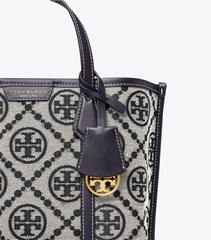 Perry T Monogram Borsa tote piccola a tre scomparti Perry T Monogram Borsa tote piccola a tre scomparti