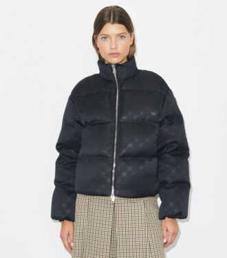 Piumino in raso con T Monogram