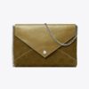 Pochette con catena in pelle scamosciata con T Monogram