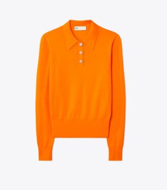Polo a maniche lunghe in cashmere
