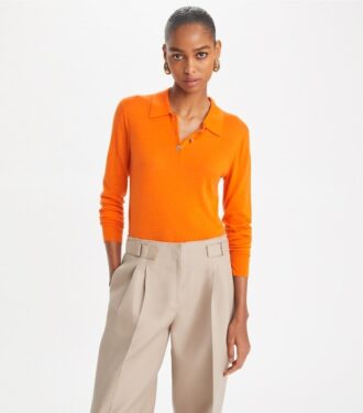 Polo a maniche lunghe in cashmere