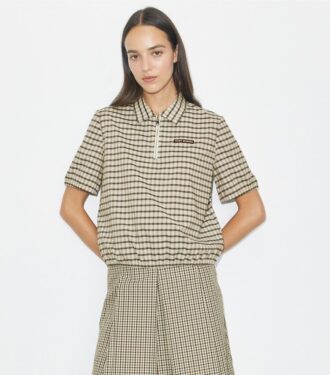 Polo con mezza zip tinta in filo