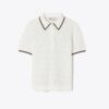 Polo con zip in cotone pointelle T Monogram