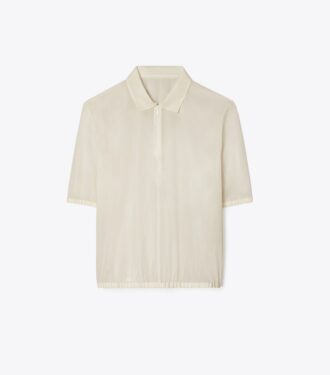 Polo con zip in popeline