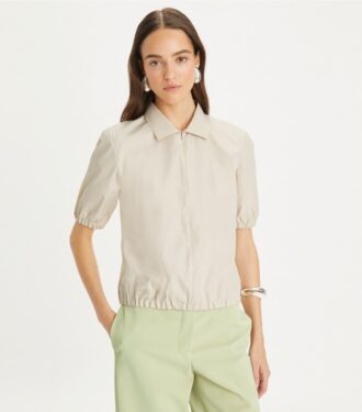 Polo con zip in popeline