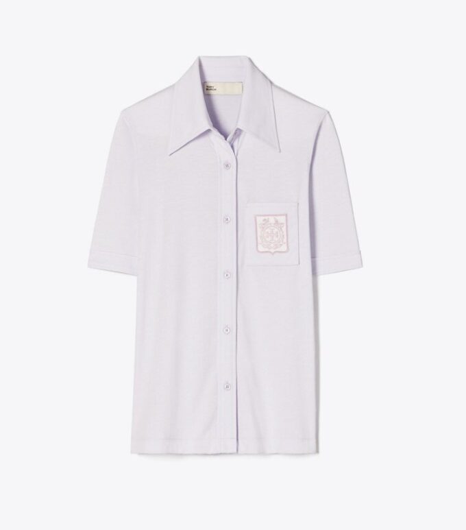 Polo in cotone mercerizzato ricamato Polo in cotone mercerizzato ricamato