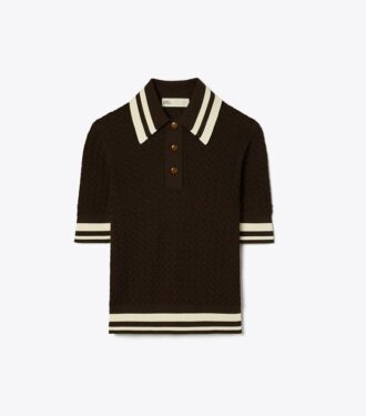 Polo in cotone pointelle
