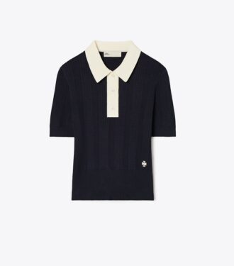 Polo in cotone pointelle