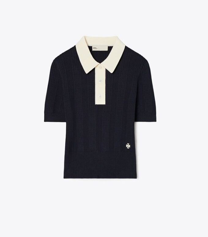Polo in cotone pointelle Polo in cotone pointelle
