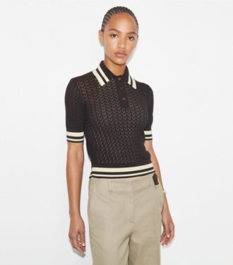 Polo in cotone pointelle