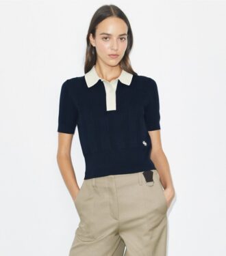 Polo in cotone pointelle