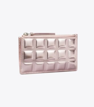 Portacarte con cerniera Fleming Metallic Square Quilt