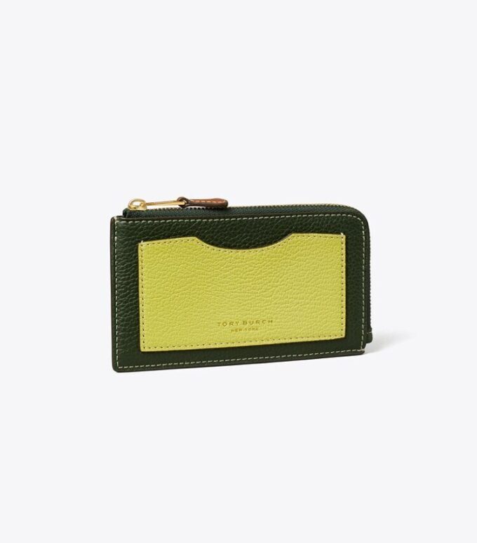 Portacarte con zip color block