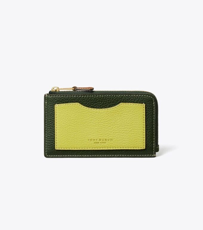 Portacarte con zip color block