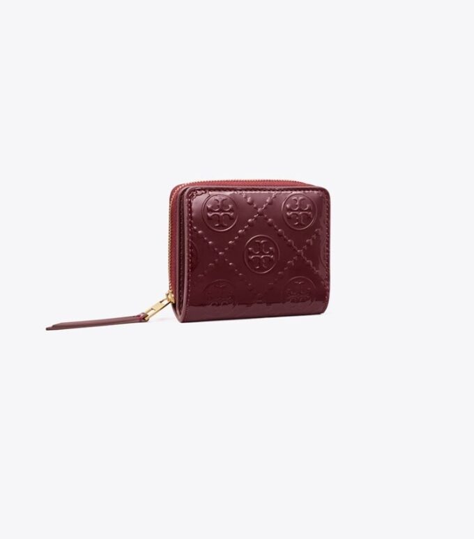Portafoglio bifold con monogramma T Monogram in vernice goffrata Portafoglio bifold con monogramma T Monogram in vernice goffrata