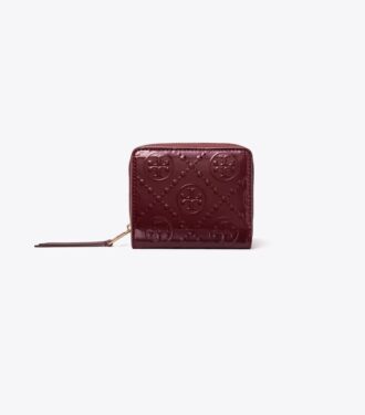 Portafoglio bifold con monogramma T Monogram in vernice goffrata
