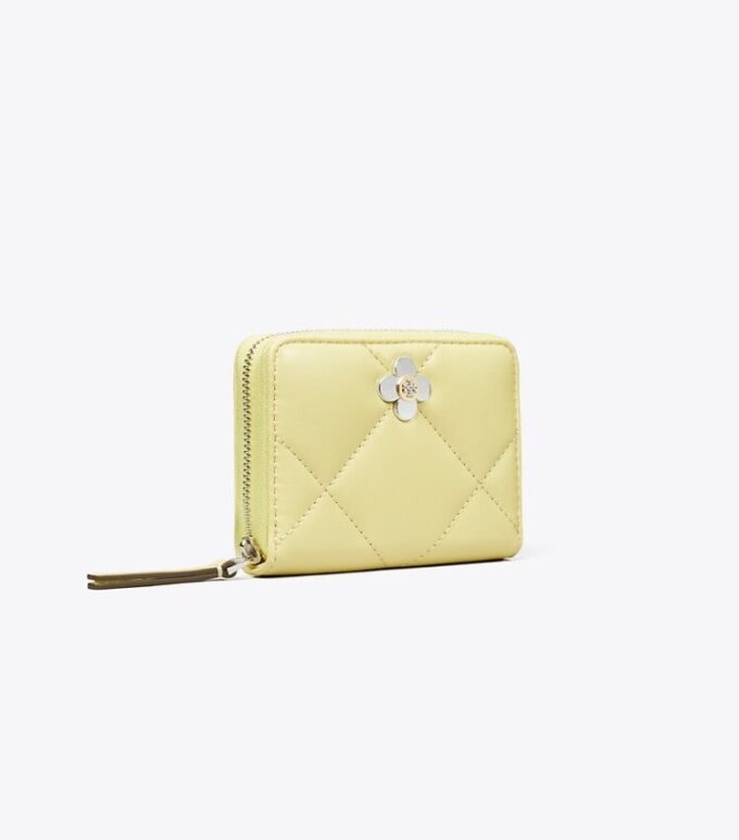 Portafoglio piccolo Kira Diamond Quilt Clover con chiusura a zip