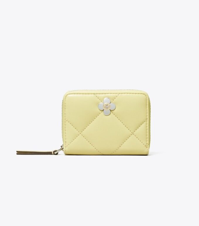 Portafoglio piccolo Kira Diamond Quilt Clover con chiusura a zip