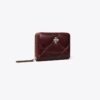 Portafoglio piccolo Kira Diamond Quilt Distressed con chiusura a zip