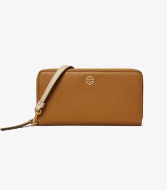 Portafoglio Robinson Zip Continental in pelle martellata