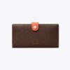 Portafoglio slim con zip color block