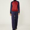 Pullover con mezza zip color block
