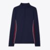 Pullover con mezza zip e bordino a contrasto Pullover con mezza zip e bordino a contrasto