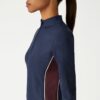 Pullover con mezza zip e bordino a contrasto Pullover con mezza zip e bordino a contrasto