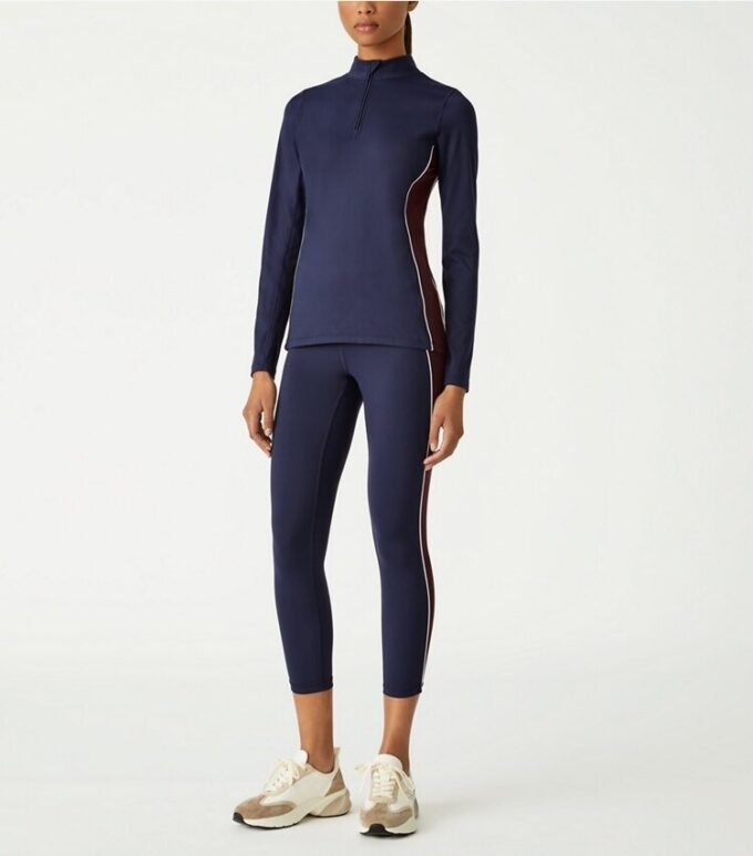 Pullover con mezza zip e bordino a contrasto Pullover con mezza zip e bordino a contrasto
