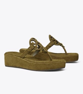 Sandalo con zeppa in pelle scamosciata Miller
