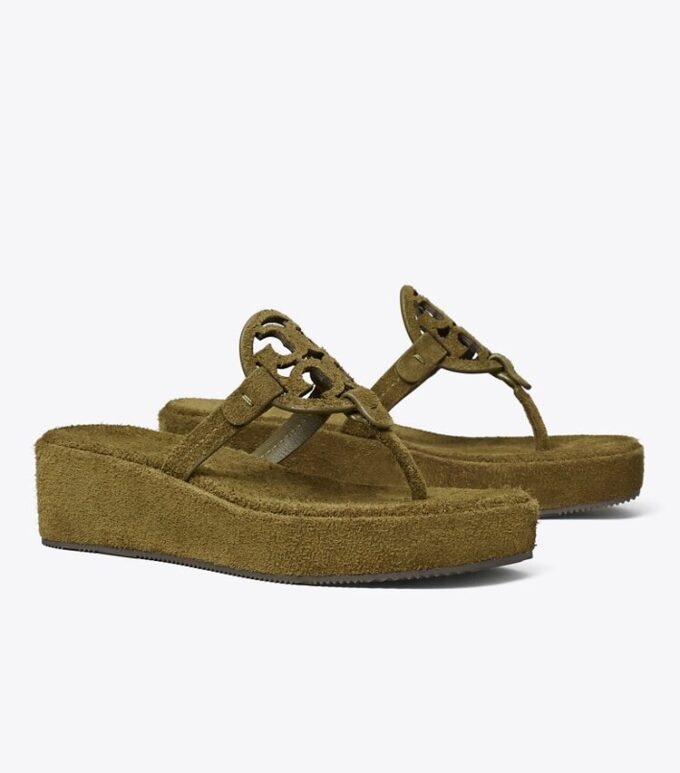 Sandalo con zeppa in pelle scamosciata Miller