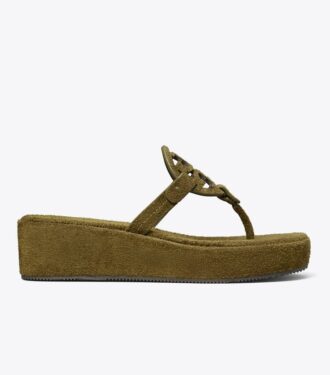 Sandalo con zeppa in pelle scamosciata Miller