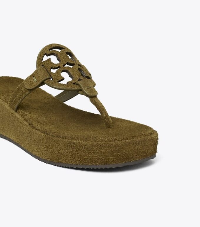 Sandalo con zeppa in pelle scamosciata Miller
