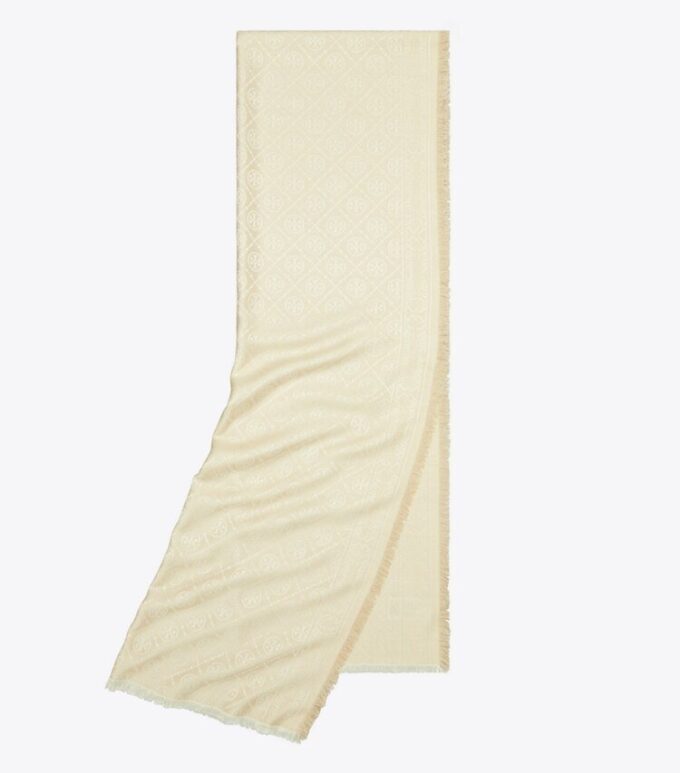 Sciarpa oblunga in jacquard con T Monogram Sciarpa oblunga in jacquard con T Monogram