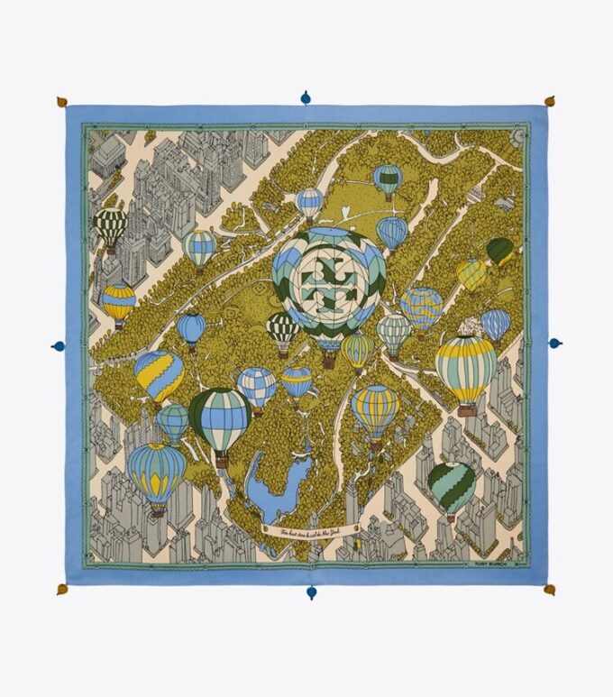 Sciarpa quadrata in seta Balloons In The Sky