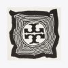Sciarpa quadrata in seta con logo Warped