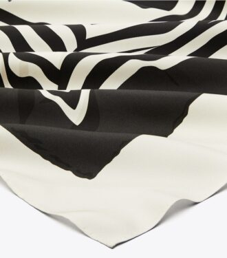 Sciarpa quadrata in seta con logo Warped