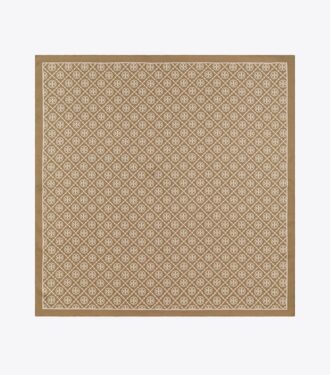 Sciarpa quadrata in seta double-face con T Monogram