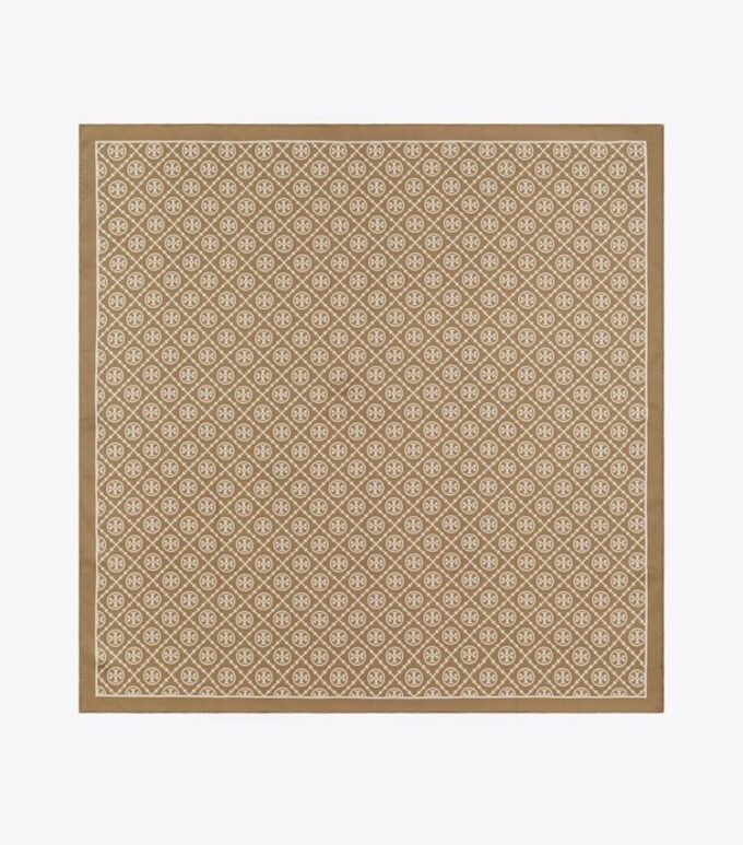Sciarpa quadrata in seta double-face con T Monogram Sciarpa quadrata in seta double-face con T Monogram