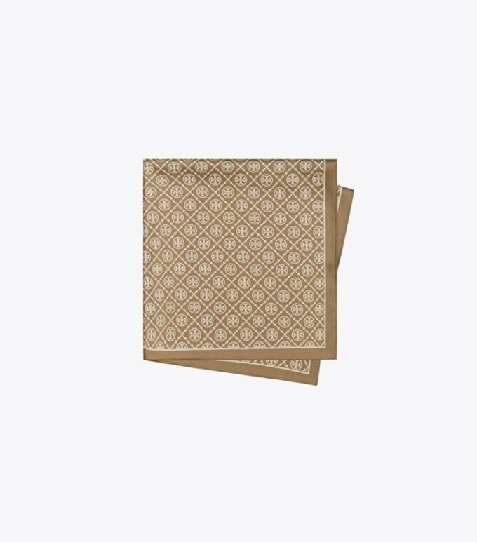 Sciarpa quadrata in seta double-face con T Monogram Sciarpa quadrata in seta double-face con T Monogram