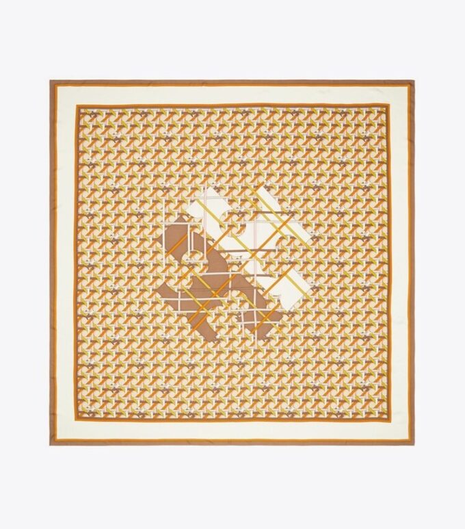 Sciarpa quadrata oversize con logo Basket-Weave Sciarpa quadrata oversize con logo Basket-Weave