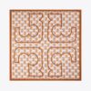 Sciarpa quadrata oversize in seta con logo Deco Crane Geo
