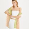 Sciarpa rettangolare con T Monogram e strisce multicolori