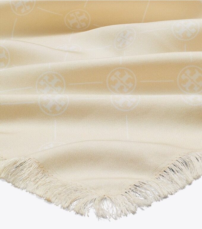 Sciarpa rettangolare in seta con T Monogram