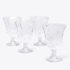 Set di 4 bicchieri da vino in vetro pressato Set di 4 bicchieri da vino in vetro pressato