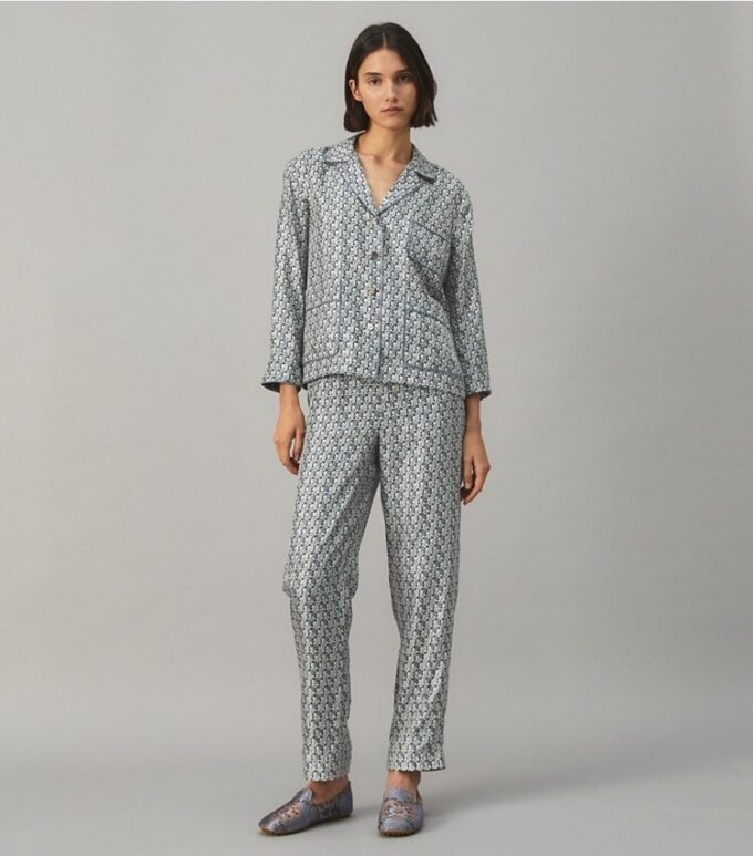 Set pigiama in twill di seta