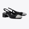 Slingback con punta rinforzata e pavé Slingback con punta rinforzata e pavé