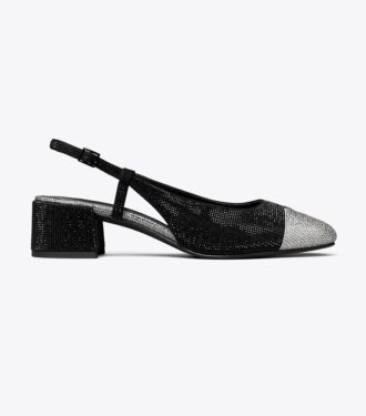 Slingback con punta rinforzata e pavé