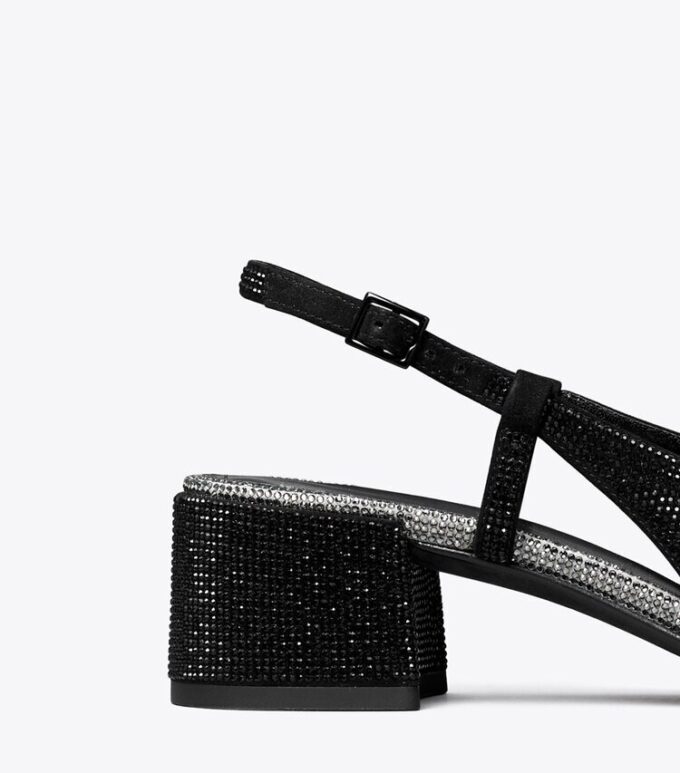 Slingback con punta rinforzata e pavé Slingback con punta rinforzata e pavé