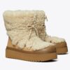 Stivali stringati in shearling morbido